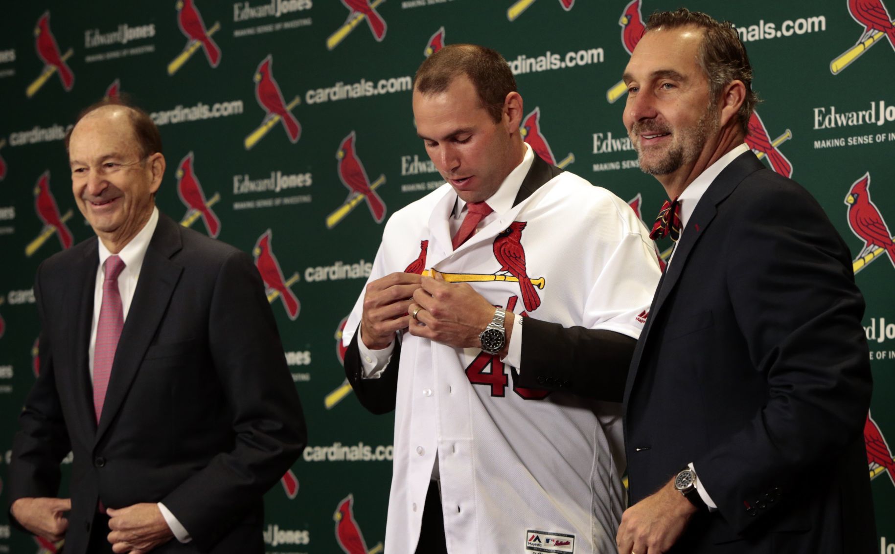The cardinals present Paul Goldschmidt